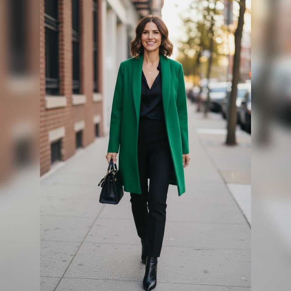 JOIE Faux Wool Open Front Jacket Large